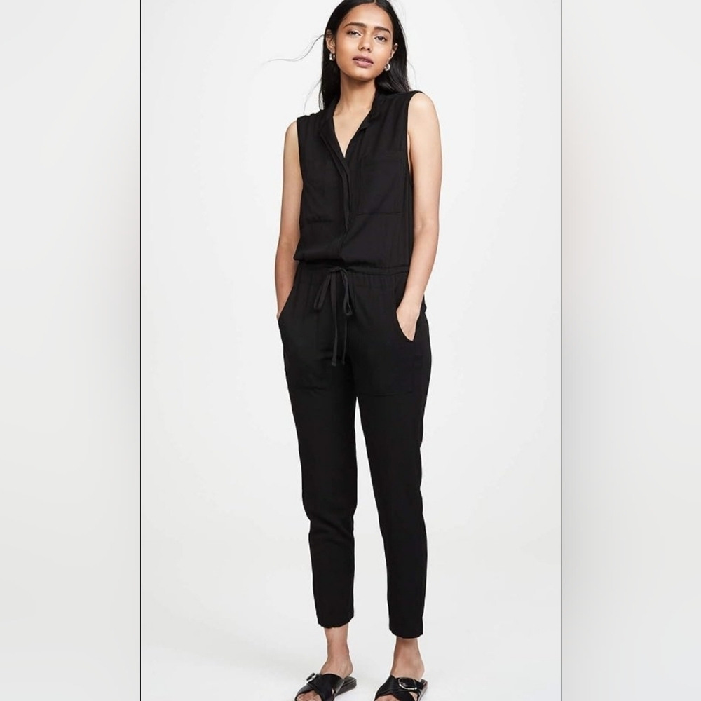 ❤️ NWOT! ENZA COSTA SLEEVELESS UTILITY DRAWSTRING WAIST JUMPSUIT, SMALL